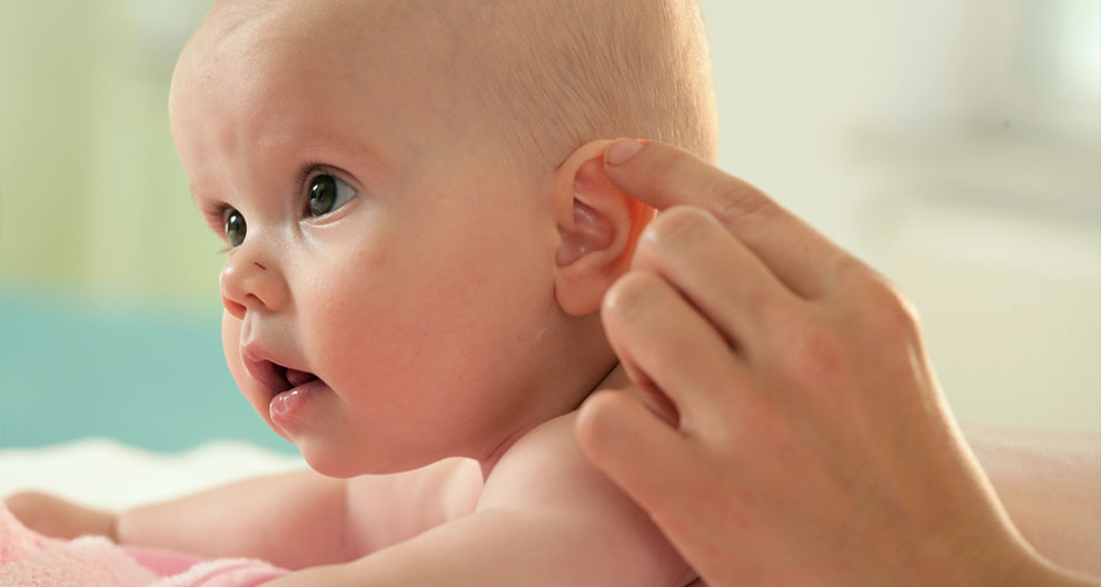 Baby, hand, ear.